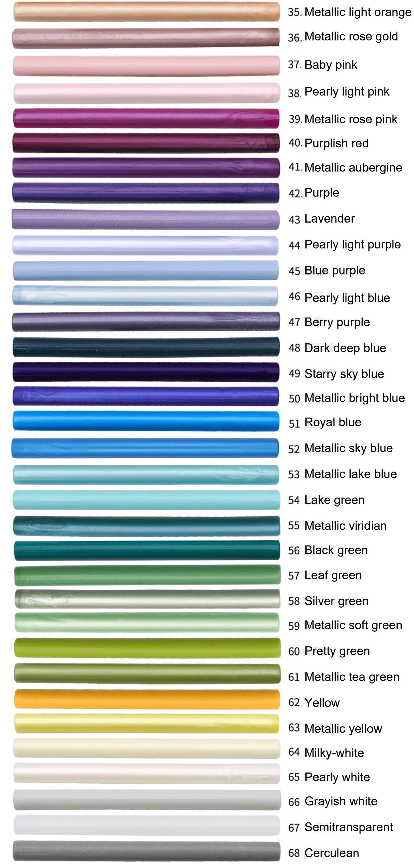 10*0.7cm Sealing Wax Sticks, 94 Colors Wax Seal Sticks